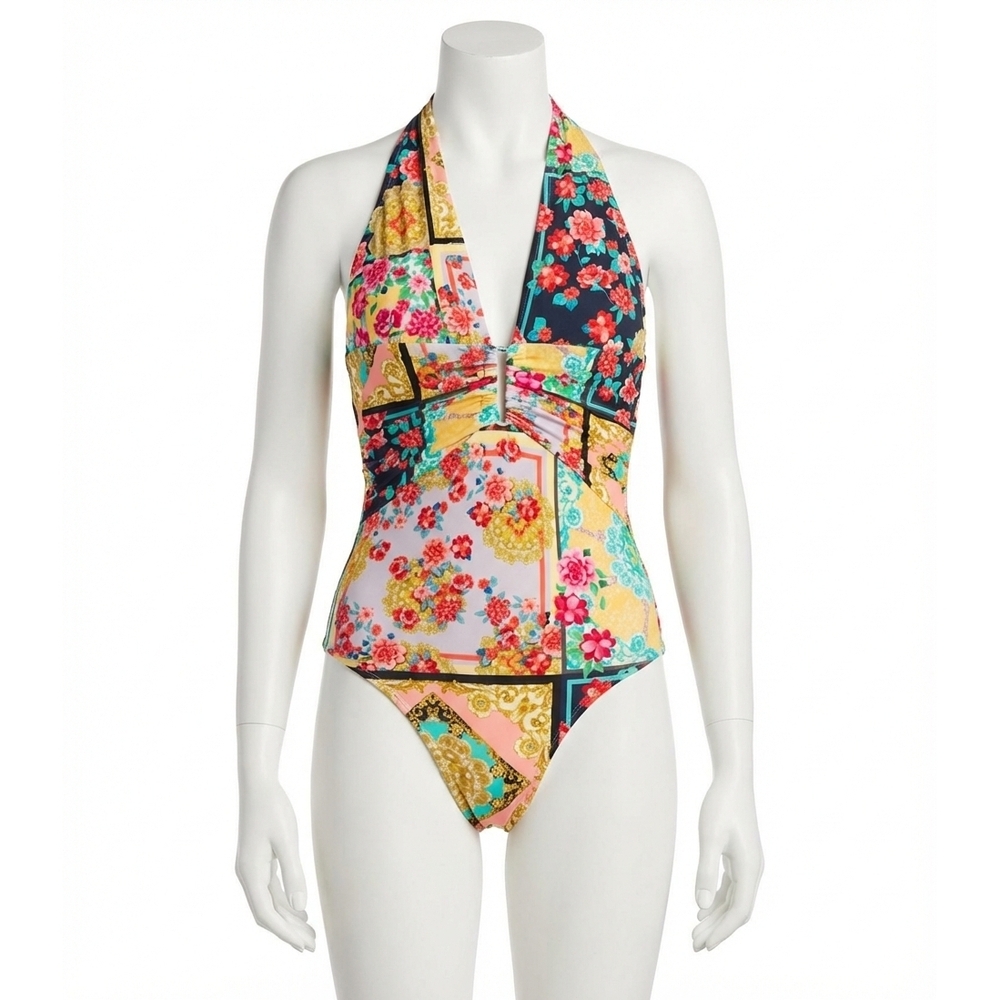 NEW JOHNNY WAS japer plunge one piece swimsuit in multi